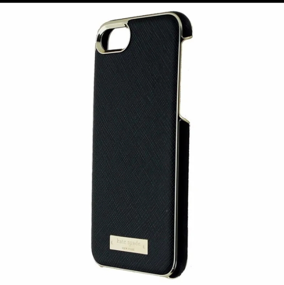 🆕Kate Spade Wrap Case Saffiano Black & Gold Size 5.5" for iPhone 7+ & iPhone 8+ - Picture 2 of 14